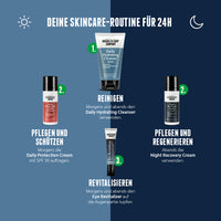 Die perfekte 24h Skincare-Routine für Männer mit dem Daily Hydrating Cleanser von der Brooklyn Soap Company kombiniert Reinigung, Pflege und Schutz für eine gesunde und gepflegte Haut.
