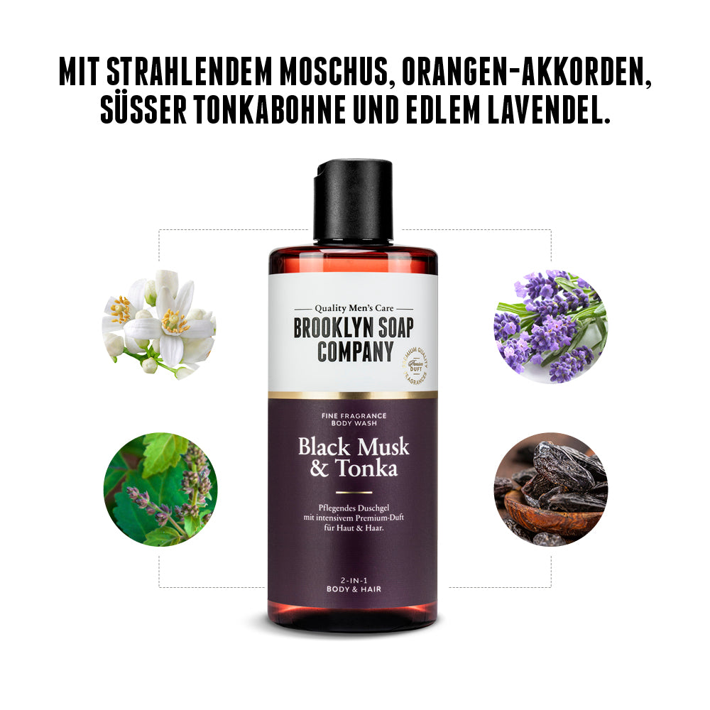 Das 2-in-1 Duschgel spendet Feuchtigkeit, schützt die Haut und hinterlässt einen fein-würzigen Duft mit Noten von strahlendem Moschus, saftigem Apfel und floraler Orangenblüte.